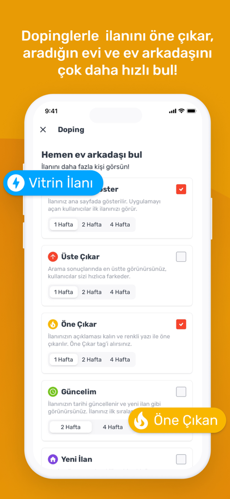 Roombadi - Find a Roommate! - Roombadi app screen showing listing boost and promotion options to find roommates faster