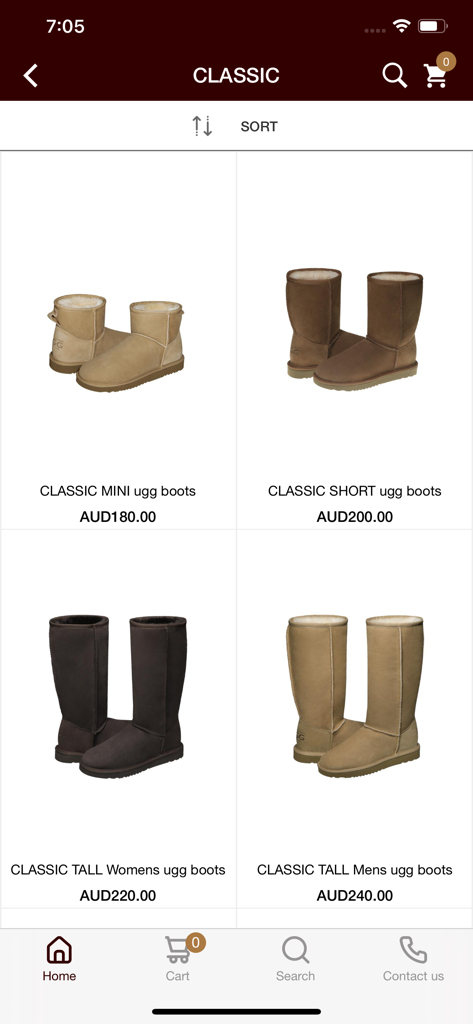 Original Australian Ugg AUD - Collection of classic sheepskin boots on the Original Australian Ugg mobile app.