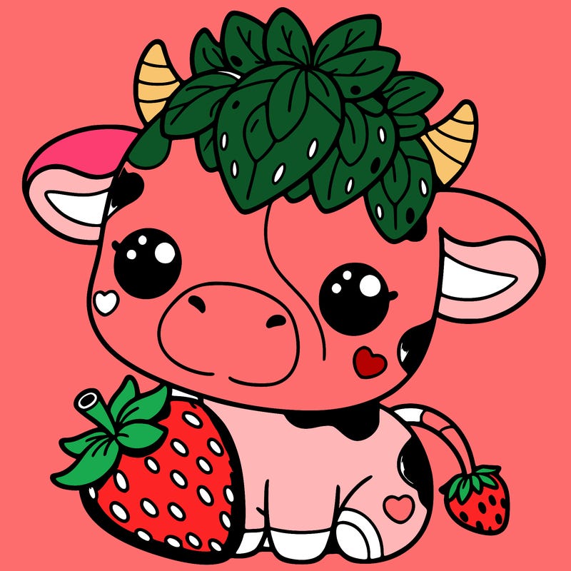 cute strawberry cow