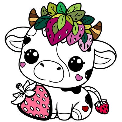 cute strawberry cow