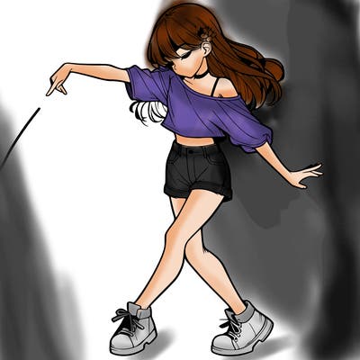 realistic girl danceing