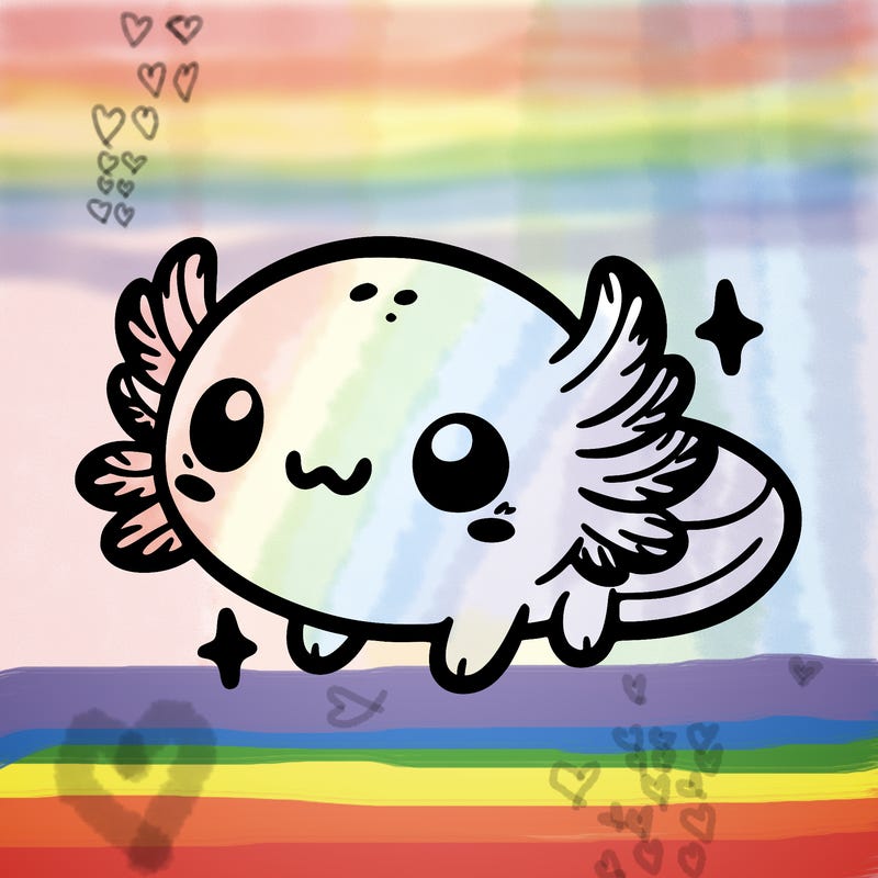 cute easy baby axolotl