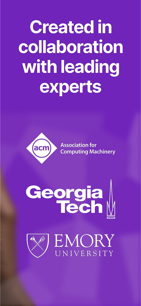 Aplicación creada en colaboración con expertos líderes de ACM Georgia Tech y Emory University