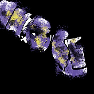 a realistic girl, spray painting