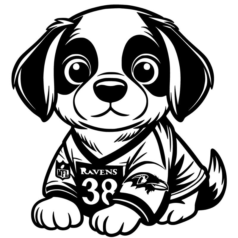 dog in a ravens jersey