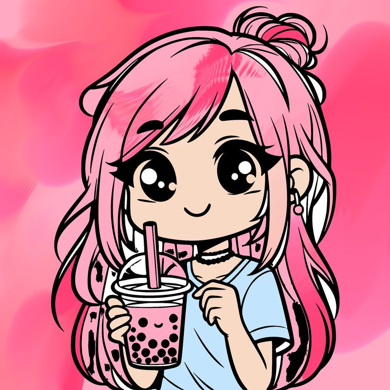 teen girl drinking boba tea