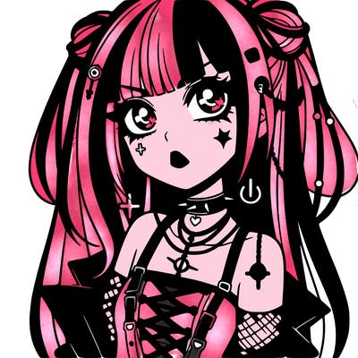 goth anime girl