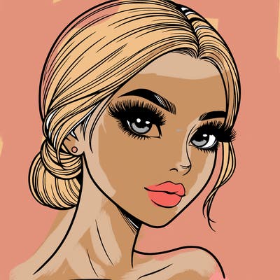 realistic girl with lashes