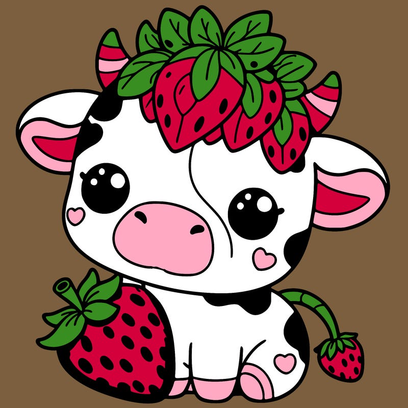 cute strawberry cow