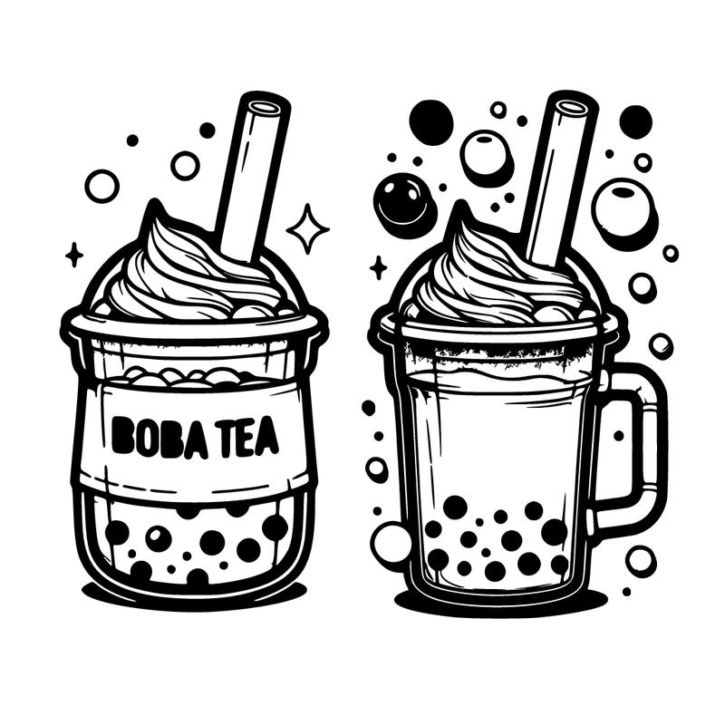realistic, boba tea