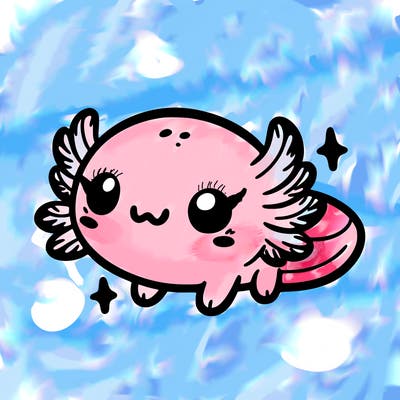 cute easy baby axolotl