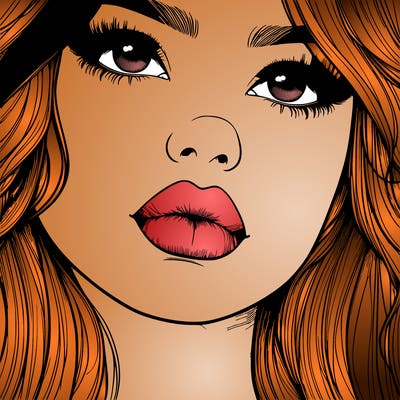 really realistic girl with lips