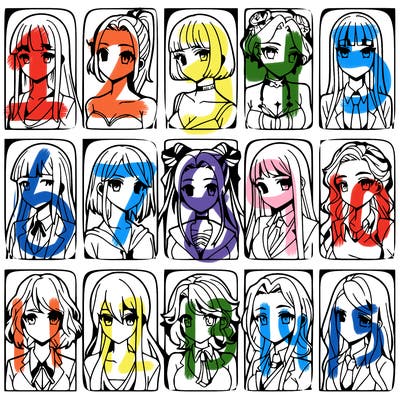 girls that look diffrent anime