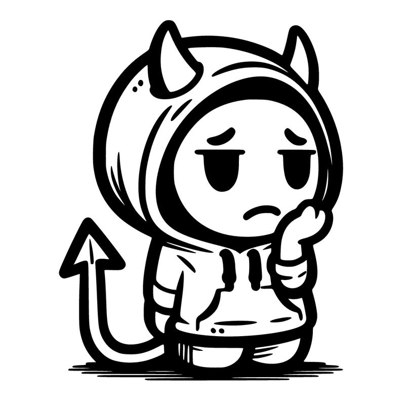 devil with hoodie and bored