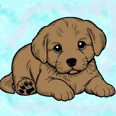 a cute realistic puppy