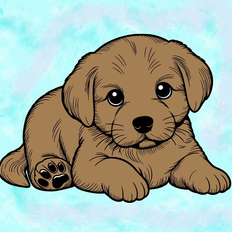 a cute realistic puppy