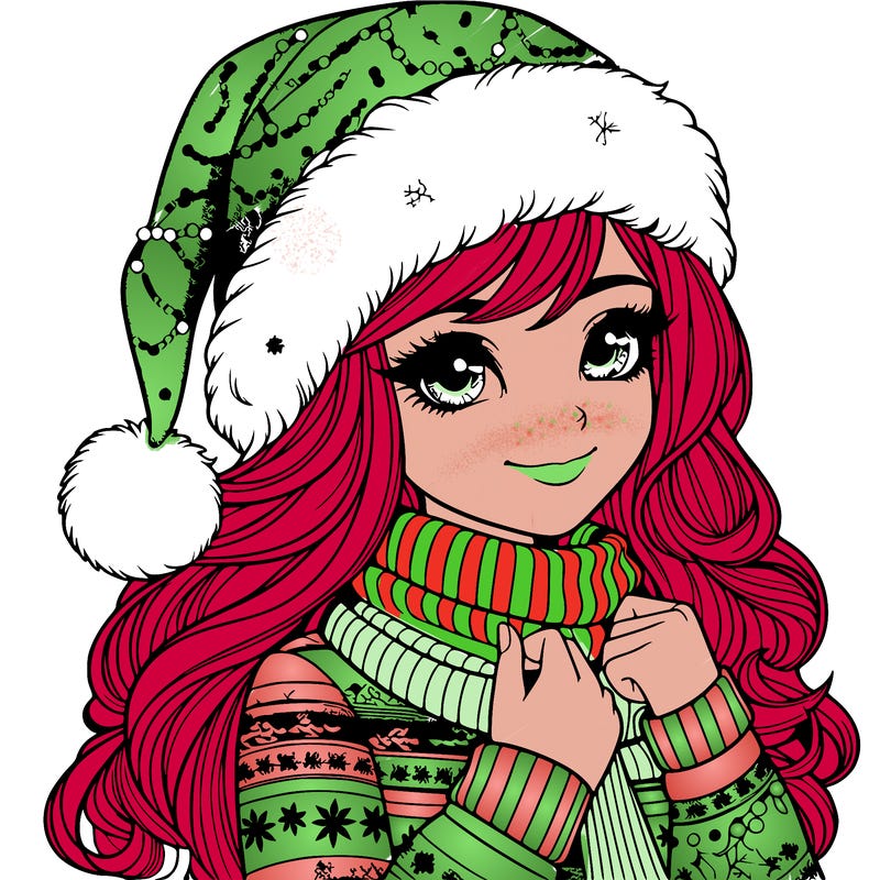 realistic christmas girl
