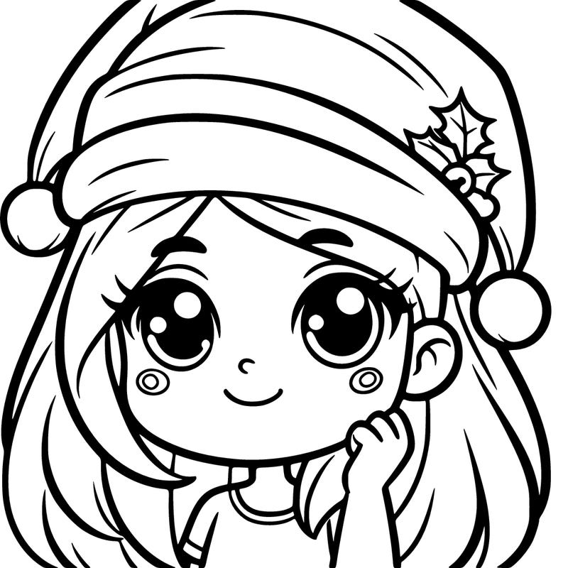 girl with a christmas hat