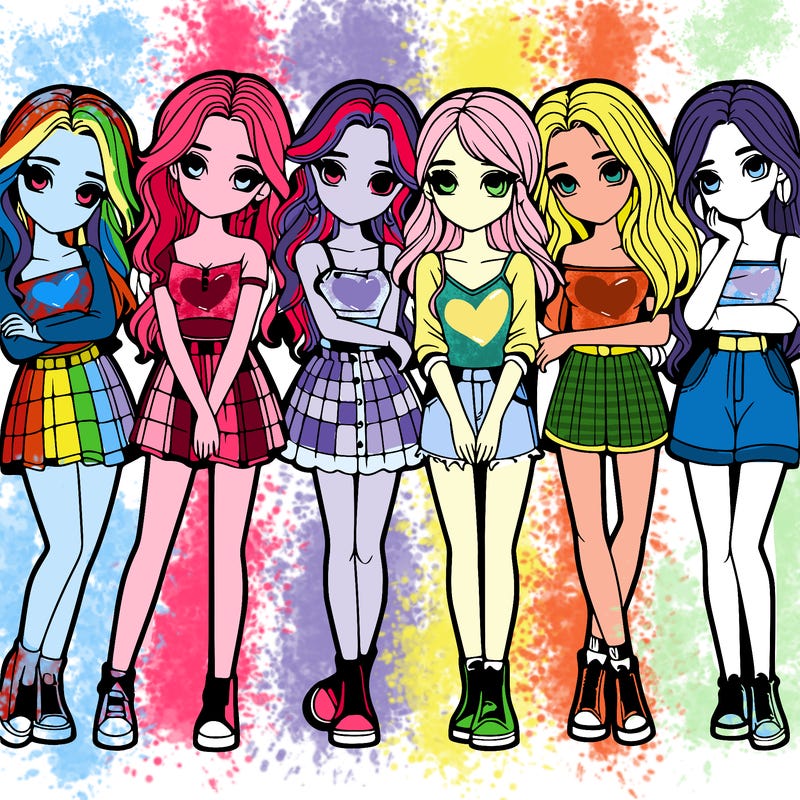 a group of girls realistic