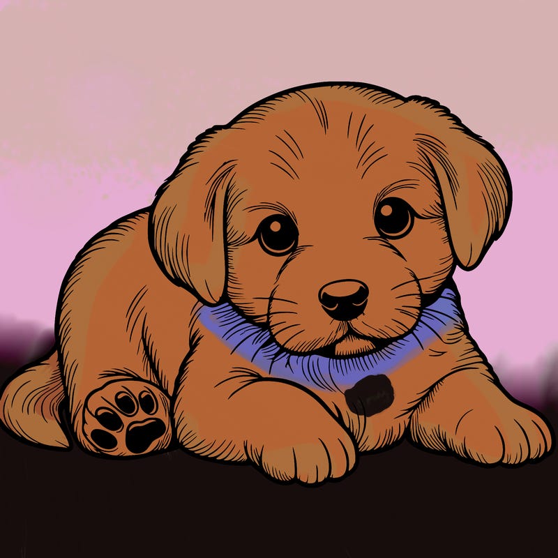 a cute realistic puppy
