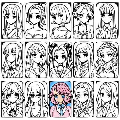 girls that look diffrent anime