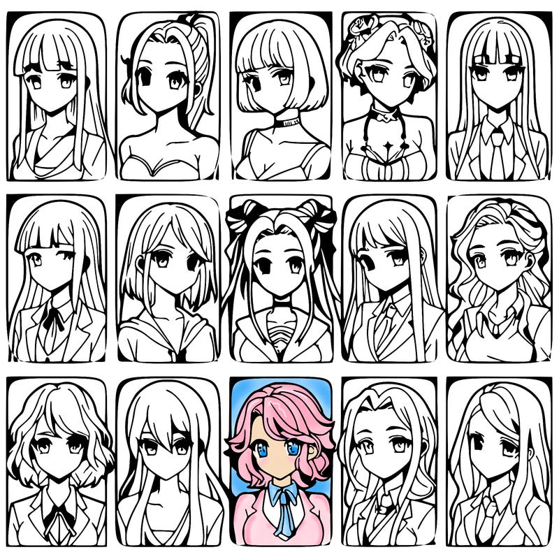 girls that look diffrent anime