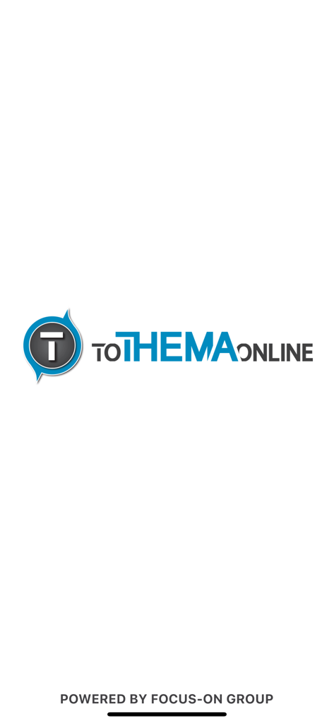 TOTHEMAONLINE CY - Splash screen of TOTHEMAONLINE CY mobile news app showing the brand logo