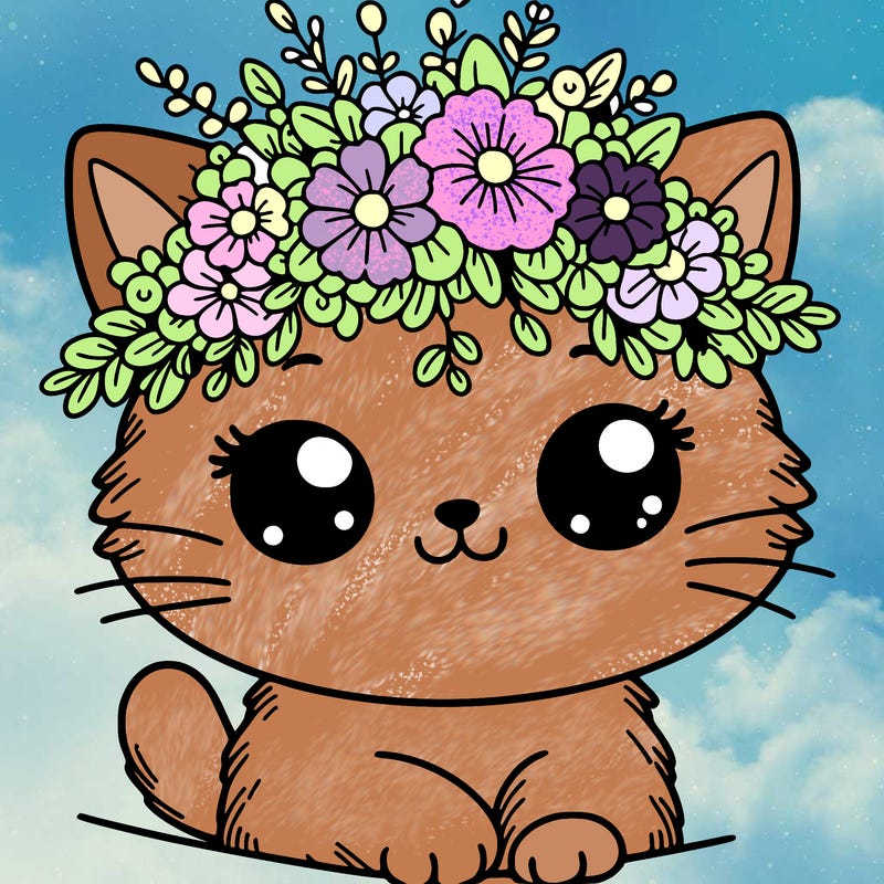 kitten with flower crown