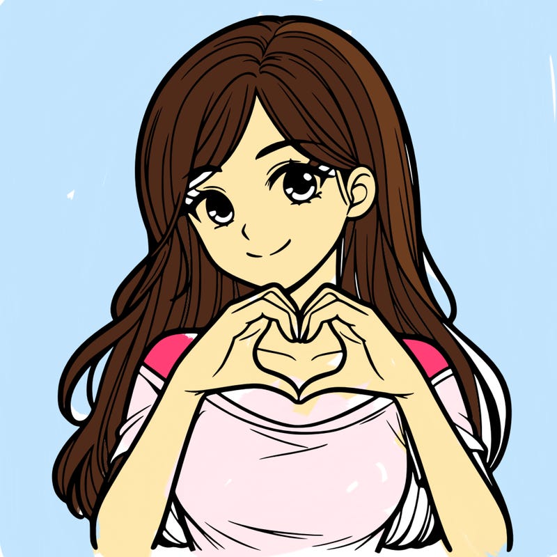 a pretty girl making a heart with her fingers