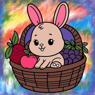 bunny in a fruit basket