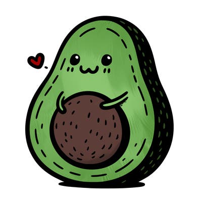 an avocado hugging an avocado