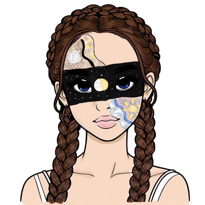 realistic girl with braids