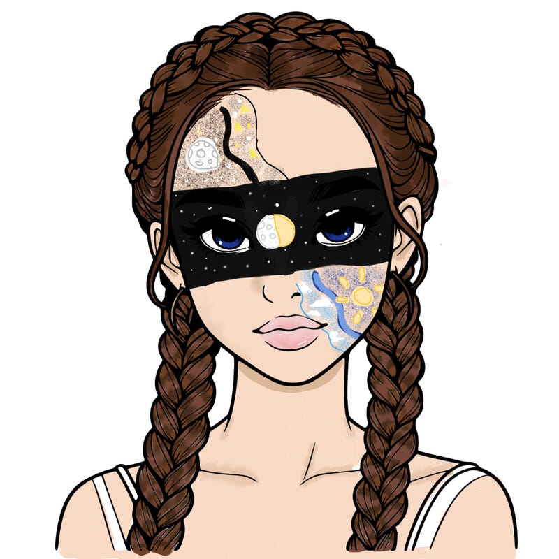 realistic girl with braids