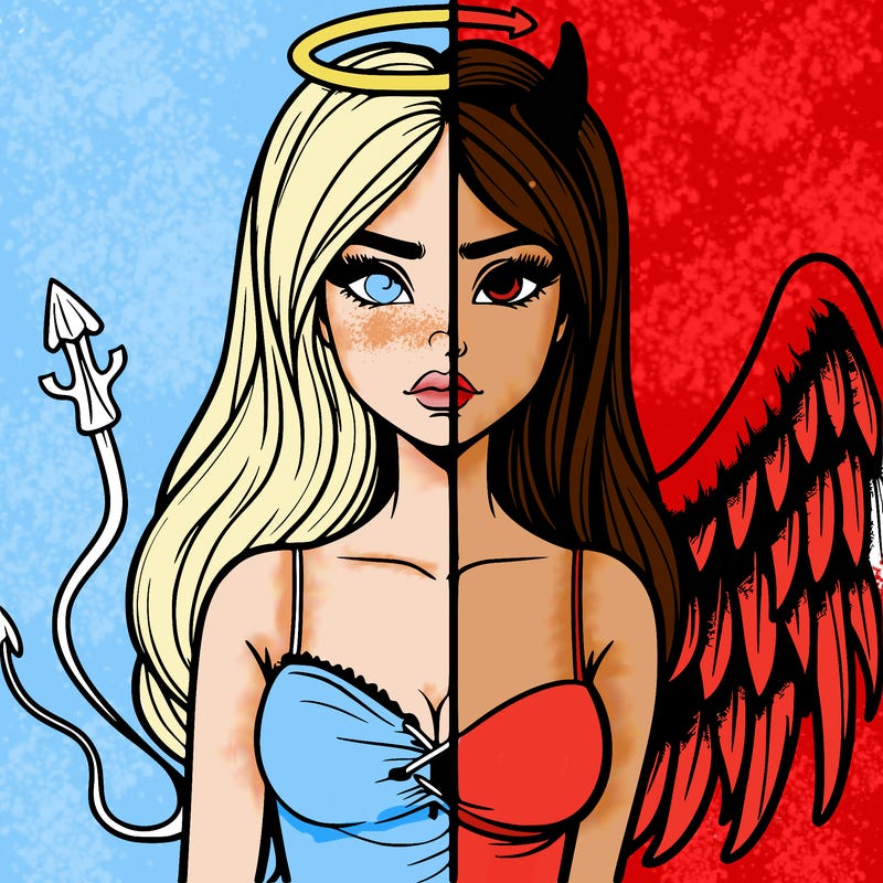 devil vs angel realistic girl