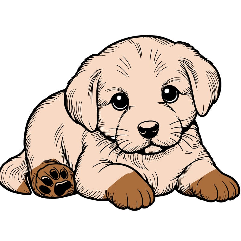 a cute realistic puppy