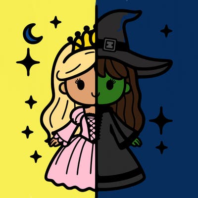 split princess and witch