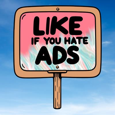 a sign that says like if you hate ads