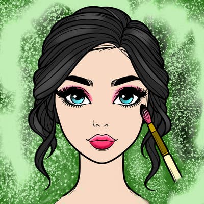 realistic person with makeup