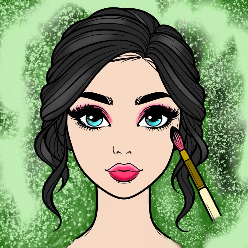 realistic person with makeup