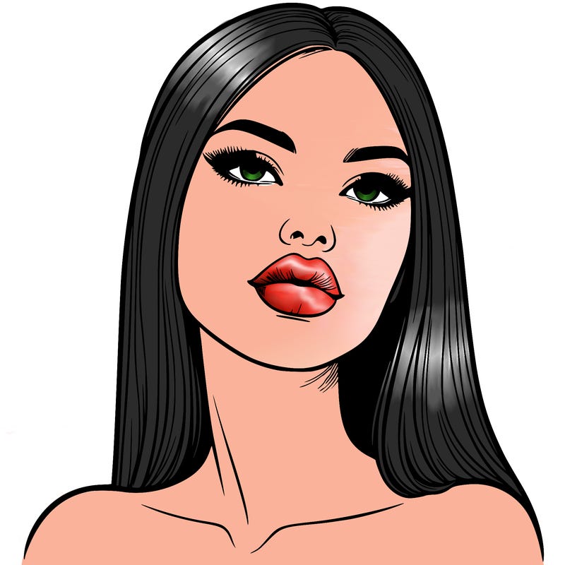 realistic woman with full lips
