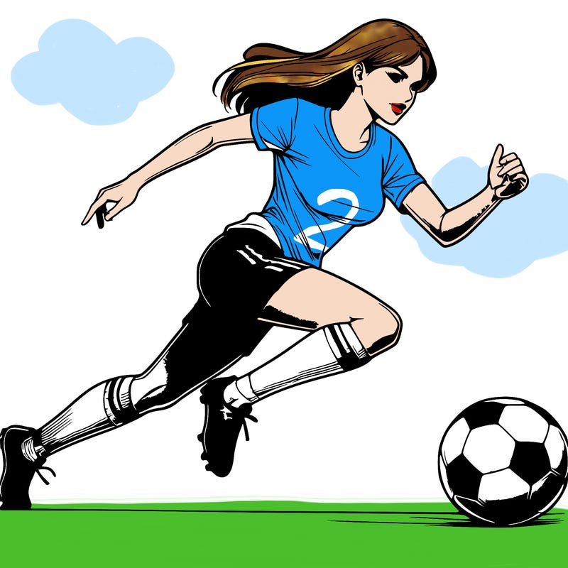 realistic woman playing soccer