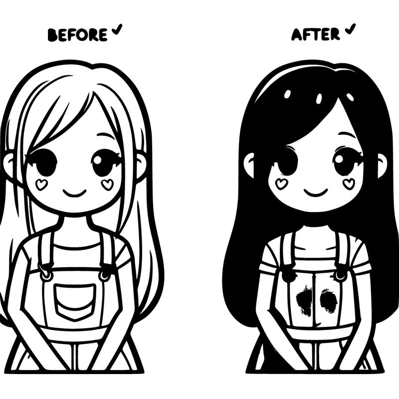 the before and after of a girl