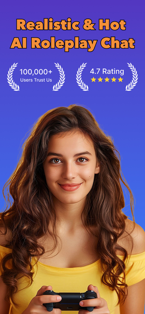 Dream AI Companion - Realistic AI roleplay chat featuring a female character with a gaming controller