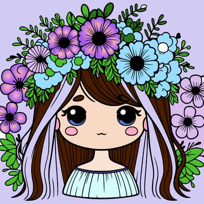 girl with flowers crown