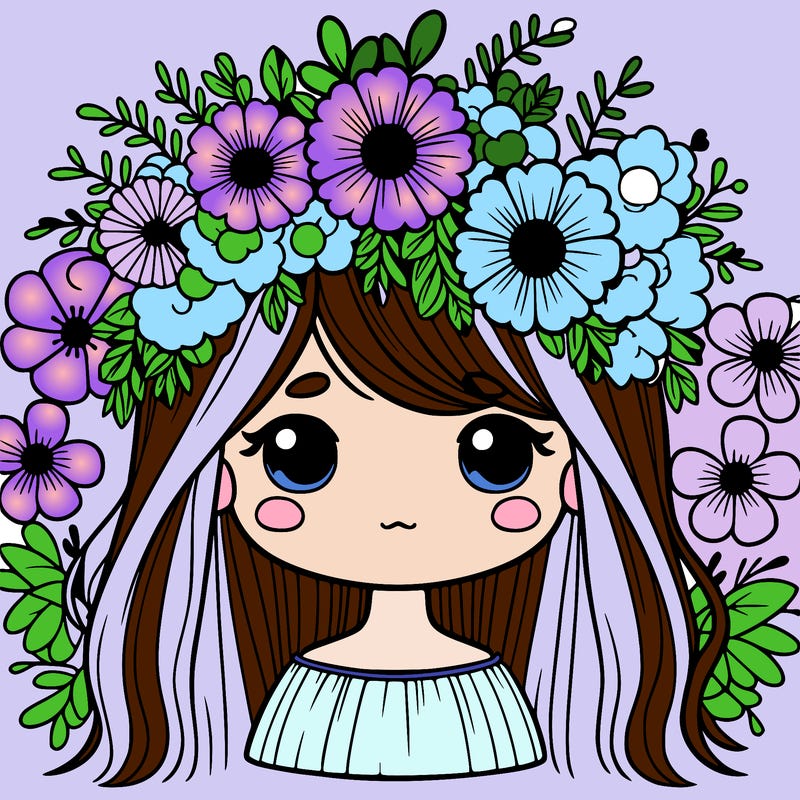 girl with flowers crown