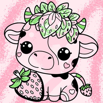 cute strawberry cow