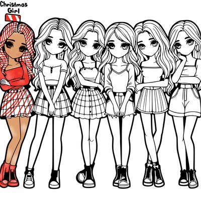 a group of girls realistic