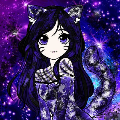 realistic girl with cat ears and tail