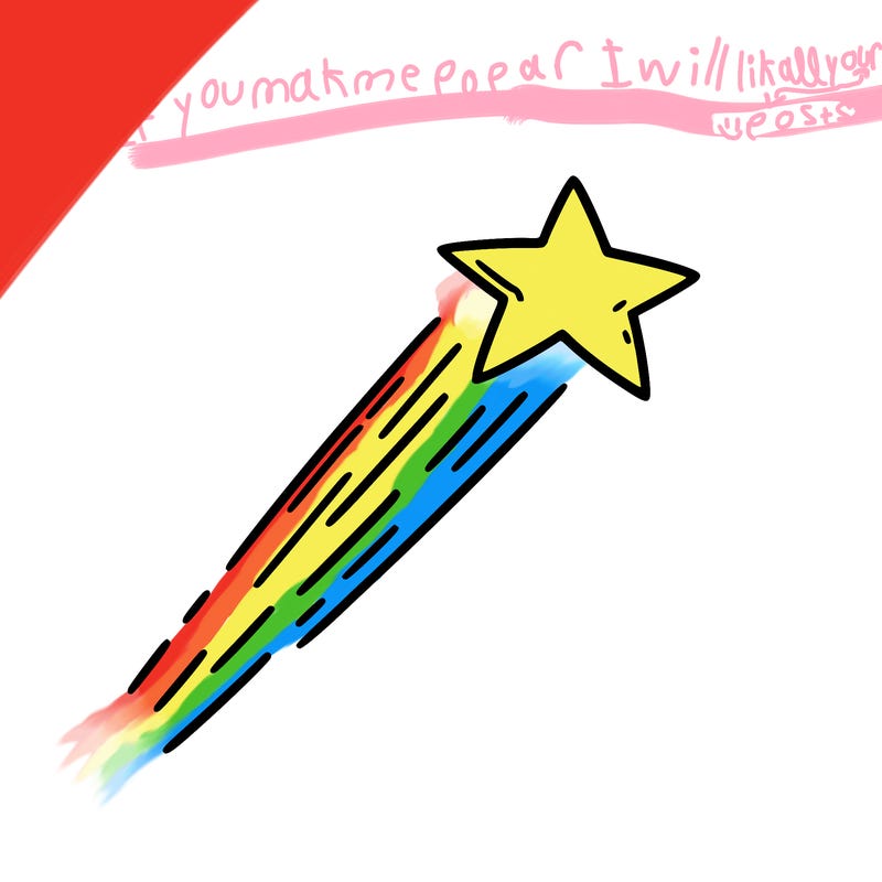 a shooting star in the sky