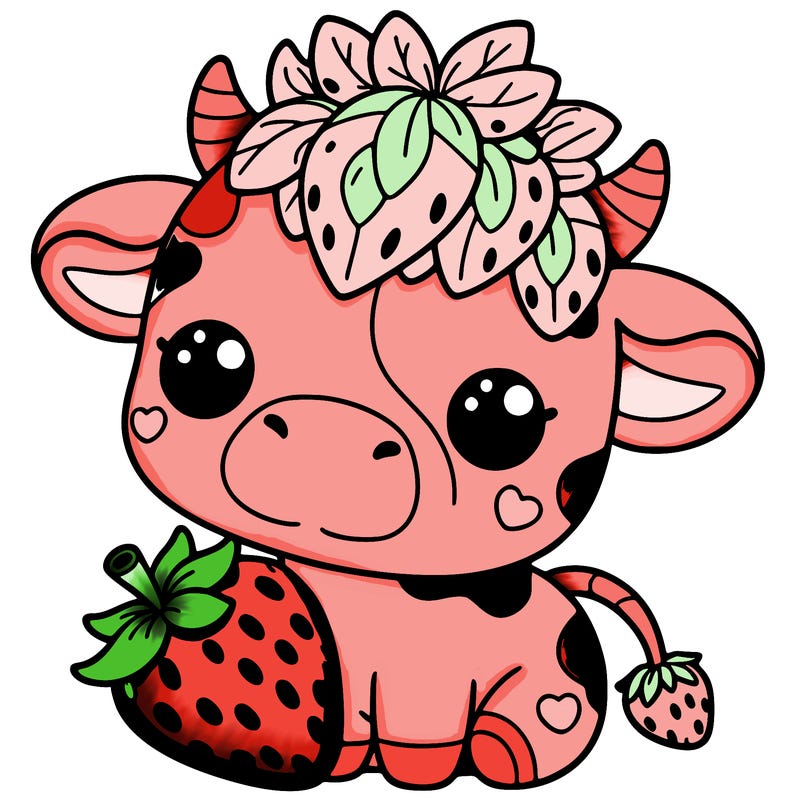 cute strawberry cow